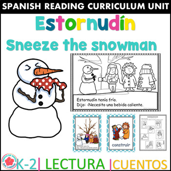 Preview of Cuento: Estornudín El Muñeco de Nieve y actividades, Sneezy The Snowman