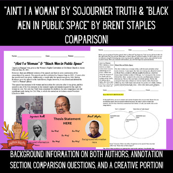 Preview of “Ain’t I a Woman”  & “Black Men in Public Space” Textual Comparison & Activity!