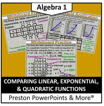Preview of (Alg 1) Comparing Linear, Exponential, and Quadratic Functions in a PowerPoint