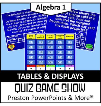 Preview of (Alg 1) Quiz Show Game Tables and Displays in a PowerPoint Presentation