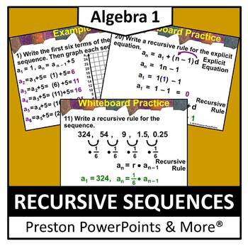 Preview of (Alg 1) Recursive Sequences in a PowerPoint Presentation