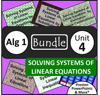 Preview of (Alg 1) Solving Systems of Linear Equations {Bundle} in PowerPoint Presentation