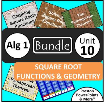 Preview of (Alg 1) Square Root Functions and Geometry {Bundle} in a PowerPoint Presentation