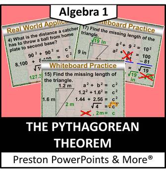 Preview of (Alg 1) The Pythagorean Theorem in a PowerPoint Presentation