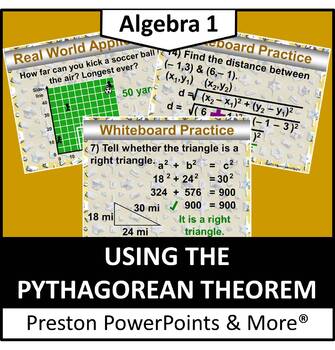 Preview of (Alg 1) Using the Pythagorean Theorem in a PowerPoint Presentation