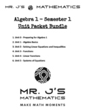 (Algebra 1 Curriculum) Algebra 1 - Semester 1 Unit Packet Bundle