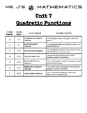 (Algebra 1 Curriculum) Algebra 1 Unit 7 Packet - Quadratic