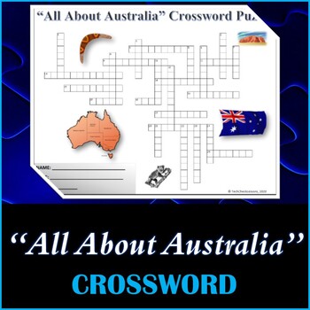 Preview of All About Australia - Crossword Puzzle Activity Worksheet