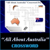 All About Australia - Crossword Puzzle Activity Worksheet