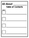 "All About" Book Template Nonfiction Writing