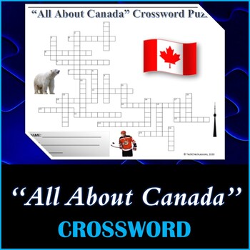 Preview of All About Canada - Crossword Puzzle Activity Worksheet