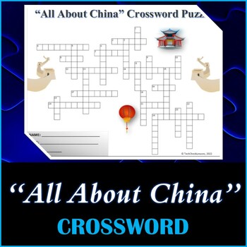 Preview of "All About China" Crossword Puzzle Activity Worksheet