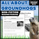 "All About Groundhogs" Reading Comprehension Worksheet