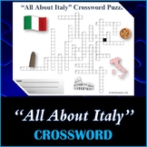 All About Italy - Crossword Puzzle Activity Worksheet