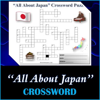 Preview of All About Japan - Crossword Puzzle Activity Worksheet