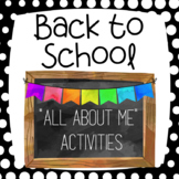 "All About Me" Back to School Activities! BONUS WATERCOLOR