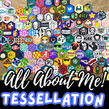 Preview of "All About Me" Collaborative Tessellation | Math/Art BACK TO SCHOOL Activity