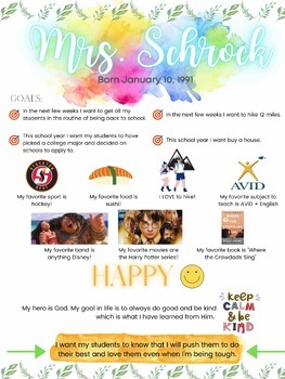 Preview of "All About Me" One-Pager - Start of the Year Activity
