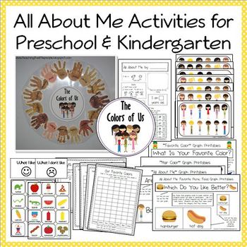 Preview of "All About Me" Printables, Activities & Ideas - Preschool & Kinder