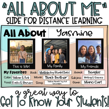 quot All About Me quot Slide: Digital quot Get to Know You quot Activity for Back to School