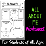 "All About Me" worksheet