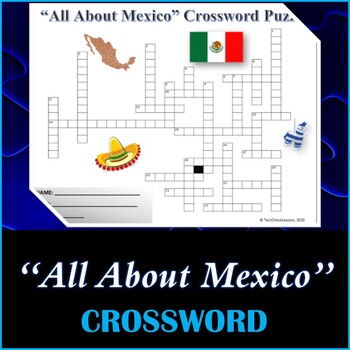 Preview of All About Mexico - Crossword Puzzle Activity Worksheet