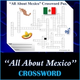 All About Mexico - Crossword Puzzle Activity Worksheet
