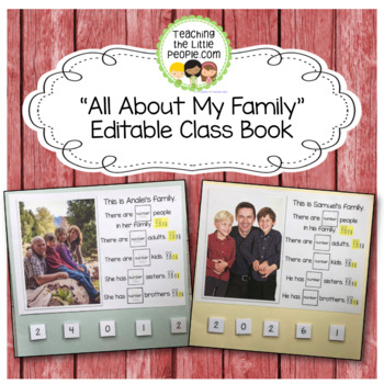 Preview of "All About My Family" Editable Interactive Class Book