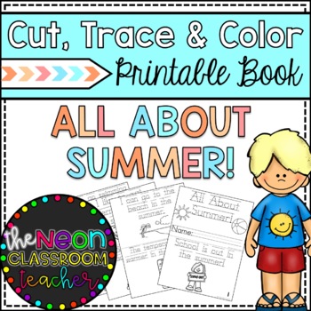 Preview of "All About Summer!" Cut, Trace & Color Printable Book!