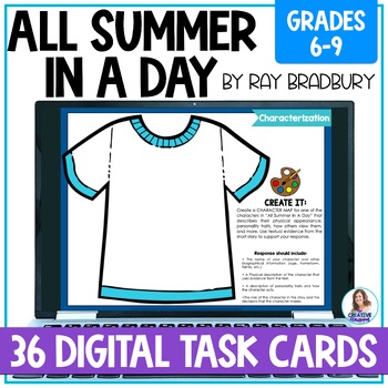 Preview of All Summer In A Day by Ray Bradbury - Digital Short Story Reading Task Cards