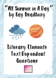 "All Summer in A Day" by Ray Bradbury Literary Elements Te