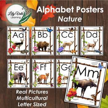 Preview of **Alphabet Posters: "NATURE" by LilyVale Learning**