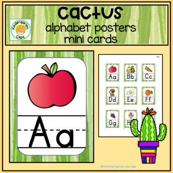 Preview of   Alphabet posters Class Decor Cactus Theme 1