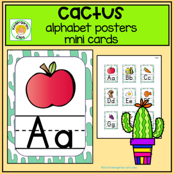 Preview of  Alphabet posters Class Decor Cactus Theme 2