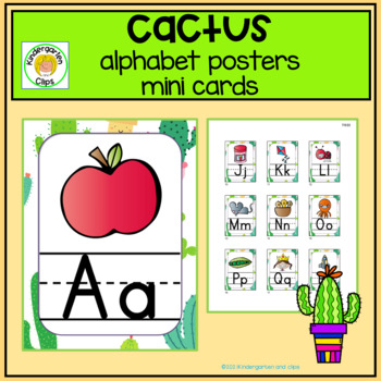 Preview of   Alphabet posters Class Decor Cactus Theme 4