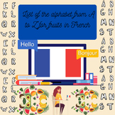 "Alphabets of fruits in French from A to Z "