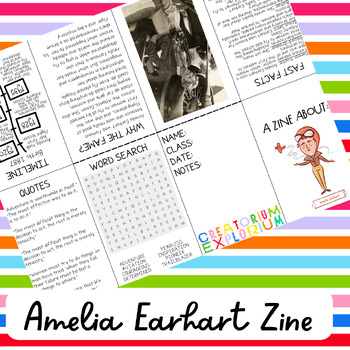 Preview of "Amelia Earhart: Women in History Zine - Inspiring Aviation Biography Sheet