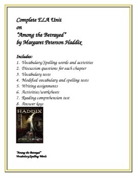 Preview of "Among the Betrayed" by Margaret Peterson Haddix Unit