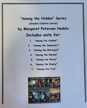 Preview of "Among the Hidden" Series by Margaret Peterson Haddix Units