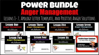 Preview of "Anger Management" _ 6 WORKBOOKS_ EMOTIONAL REGULATION SKILLS (98 PAGES)