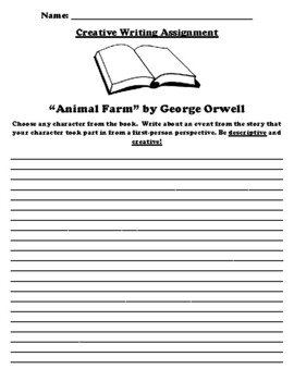 Animal Farm” by George Orwell UDL Creative Writing Assignment | TPT