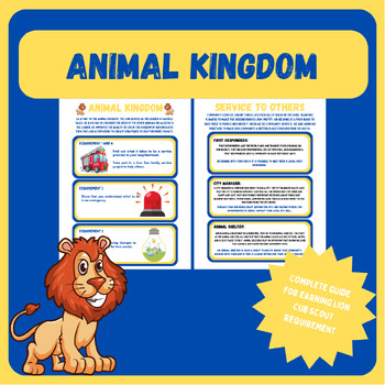 Preview of Animal Kingdom, Lion Cub Scout Requirement