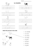 "Animales de la granja" - Spanish Farm Animals Practice Worksheet