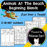 Animals At The Beach Beginning Blends Science of Reading P