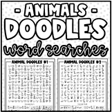 "Animals" Doodle Word Searches | Fun Challenge, Early Fini