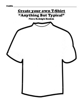 “Anything But Typical” T-SHIRT WORKSHEET by Northeast Education | TPT