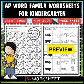 Preview of -Ap Word Family  For Kids  Worksheets