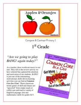 Preview of "Apples & Oranges" Compare & Contrast 1st Grade Common Core Game Packet