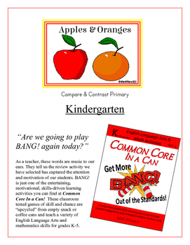 Preview of "Apples & Oranges!" Kindergarten Compare & Contrast CCSS Game