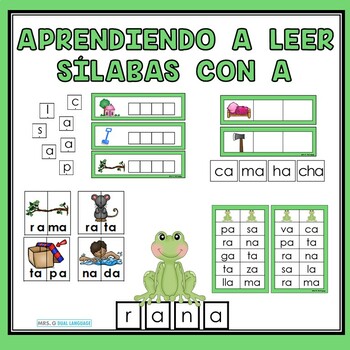 Preview of Aprendiendo a leer sílabas y palabras con la letra a / Spanish syllables